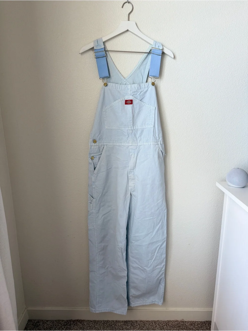 Vintage Dickies Light Blue Cotton Carpenter Overalls Bib Overalls